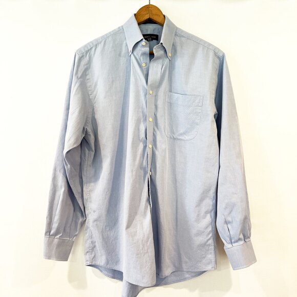 Nordstrom Blue Dress Shirt Size 16/35 Cotton Button Down Collar Work Office - Picture 3 of 7